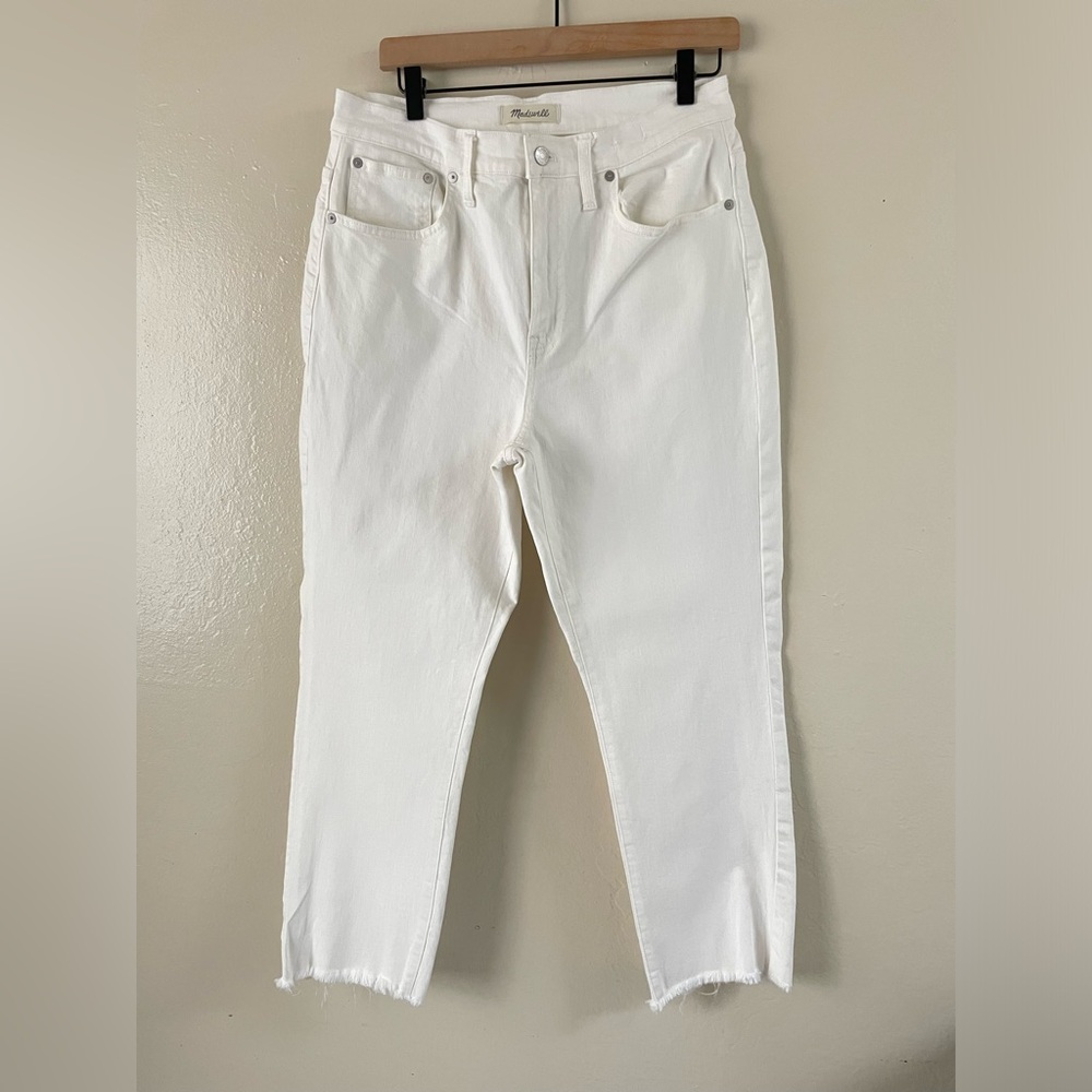 Madewell the high rise slim crop boy jeans white